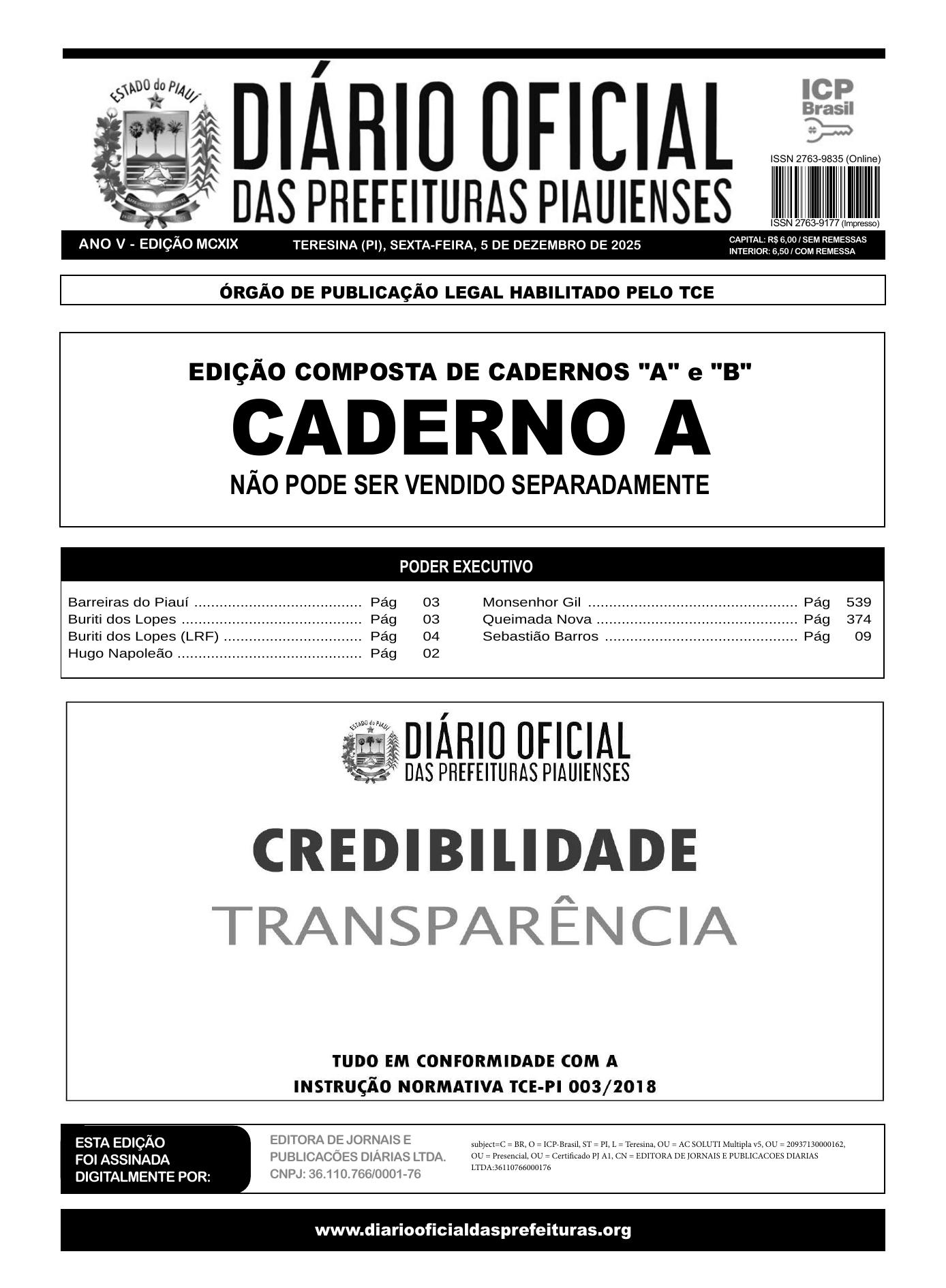 Assinatura Digital da última edição