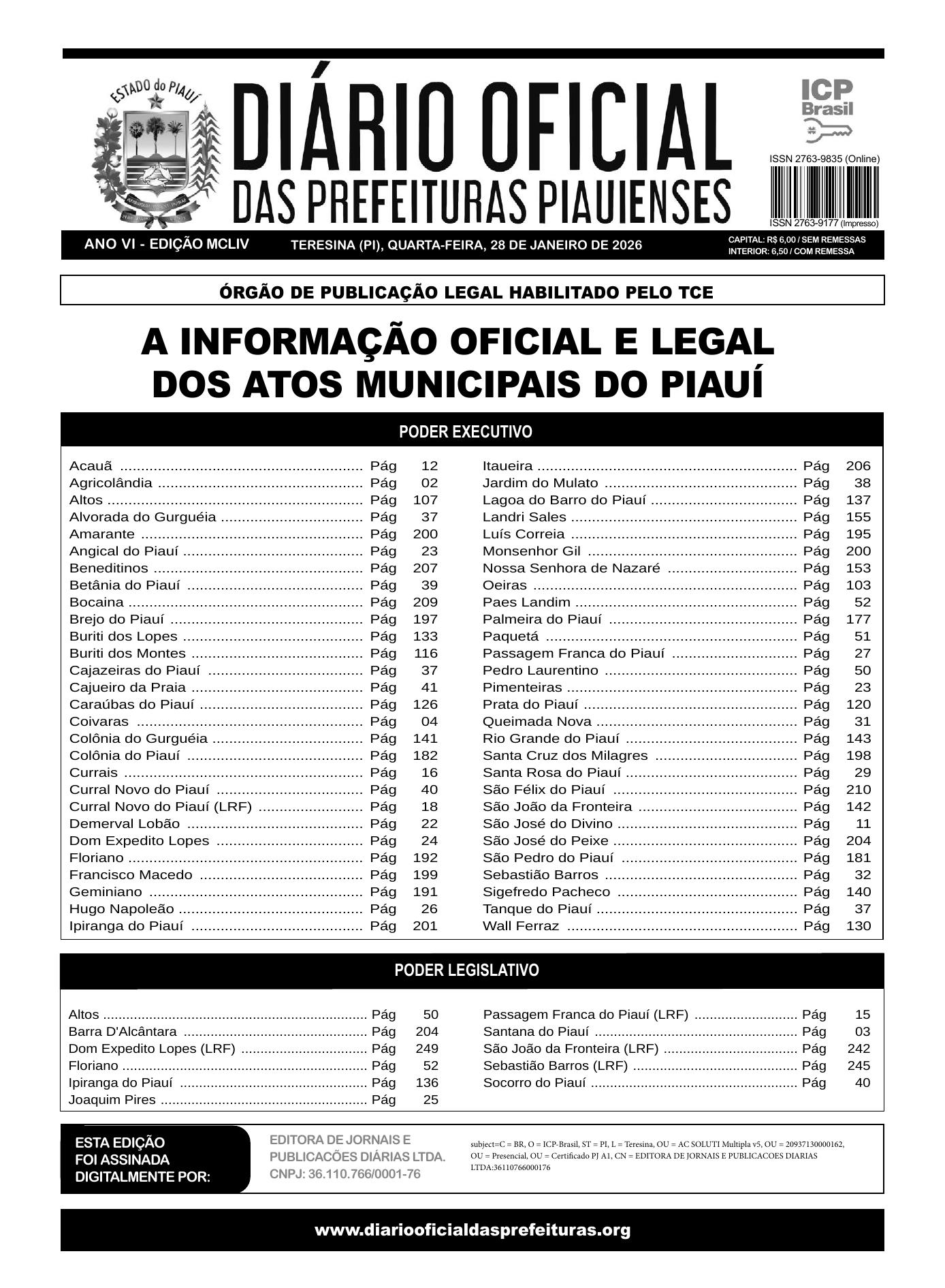 Assinatura Digital da última edição