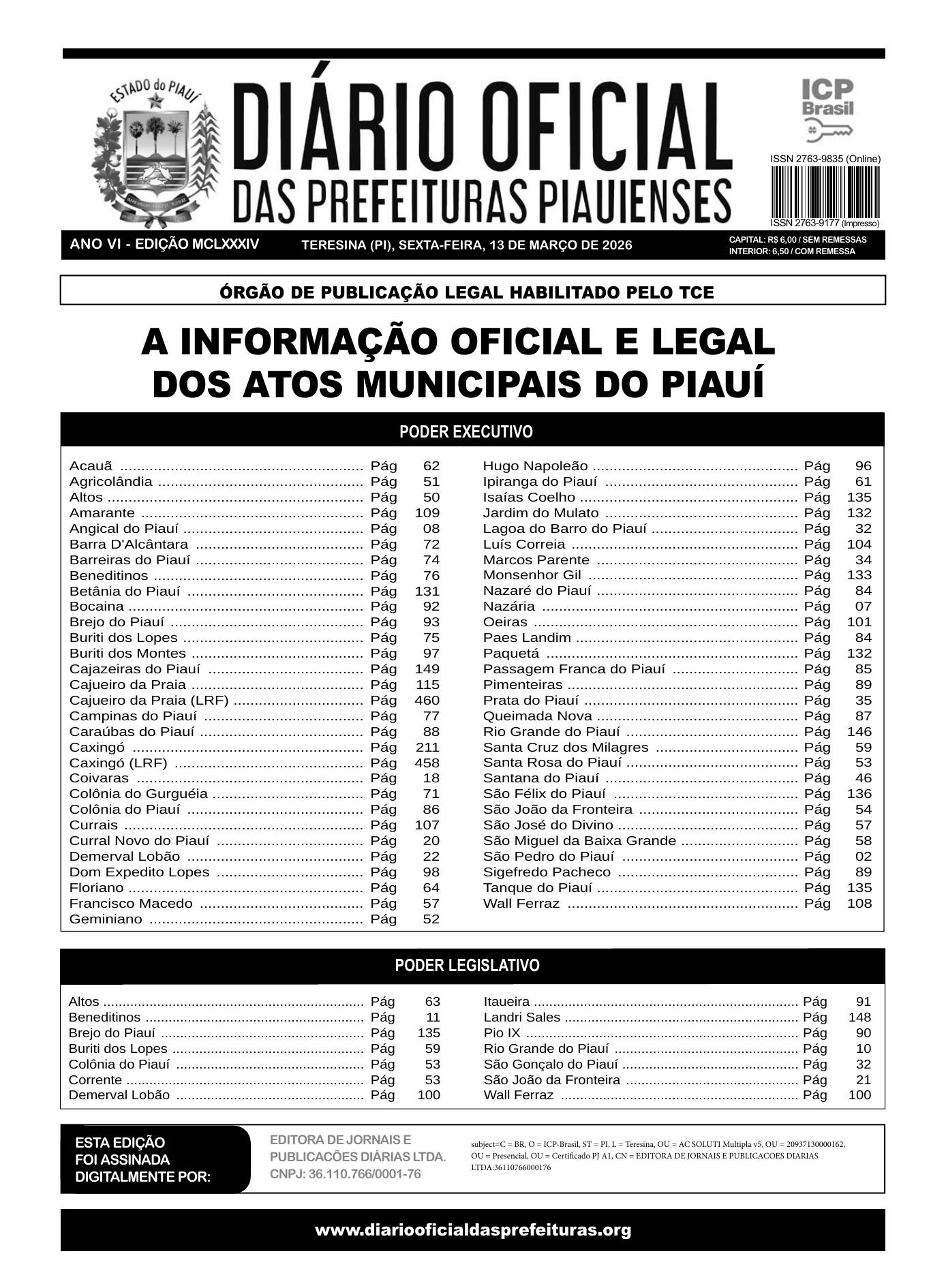 Assinatura Digital da última edição