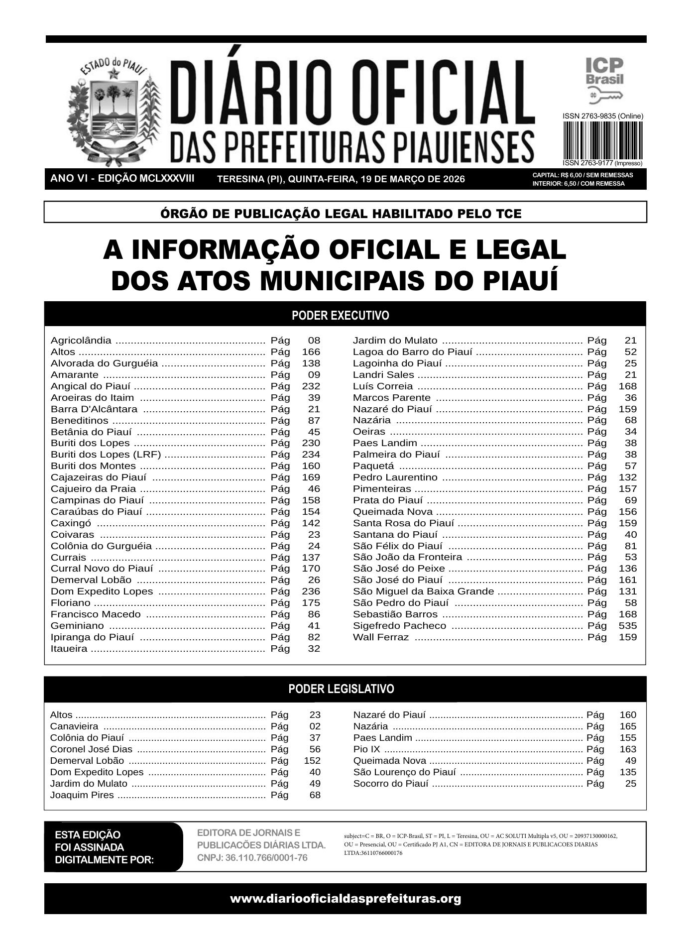 Assinatura Digital da última edição