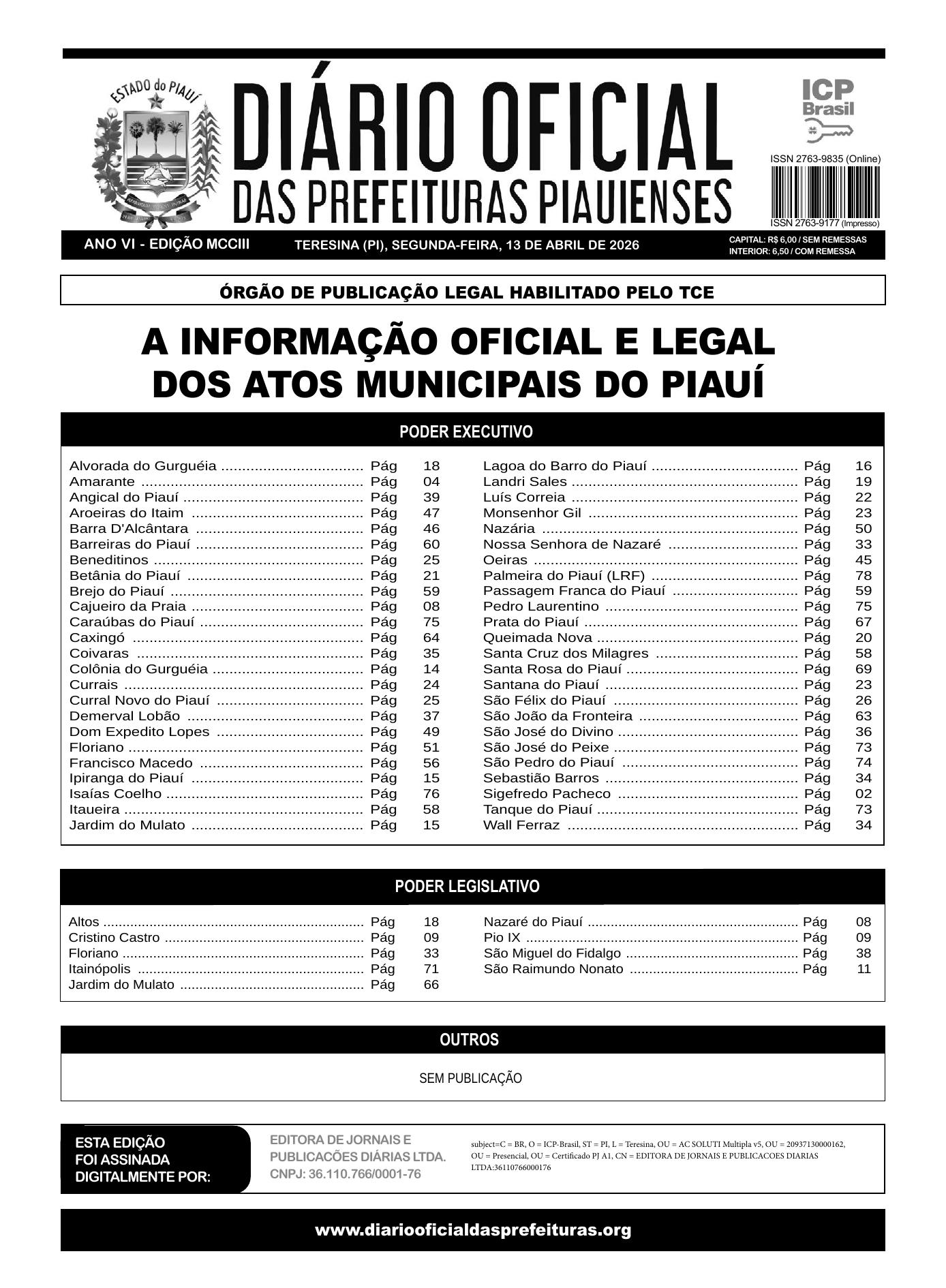 Assinatura Digital da última edição