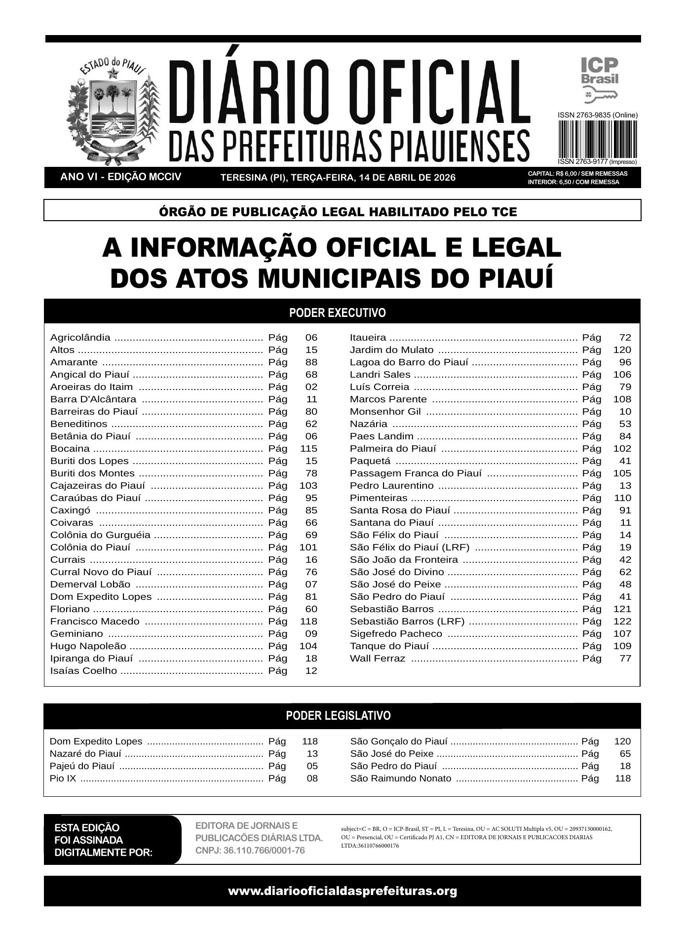 Assinatura Digital da última edição